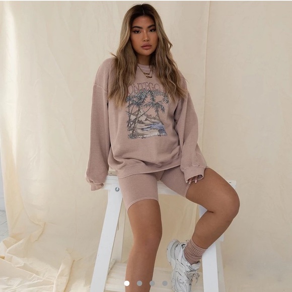 | GKA | NWT | Montego Bay Sand Sweatshirt and Bike Short Set ⌛️ - Picture 3 of 4